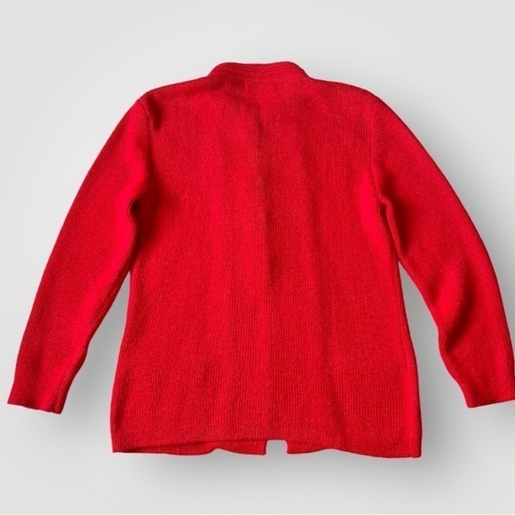 Manos Andinas Baby Alpaca Red Cardigan Sweater Soft Mock Neck Pockets M - Picture 9 of 13